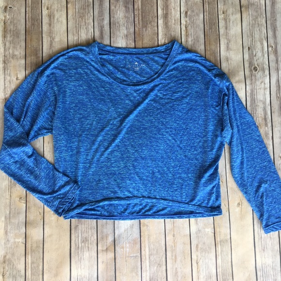 adidas Tops - Adidas long sleeve blue burnout crop top tee